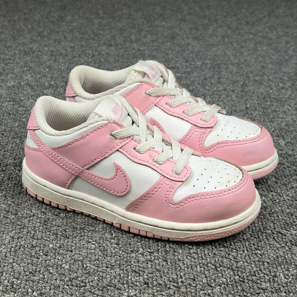 Nike Dunk Low TD Medium Soft Pink White Toddler Shoes Sneakers Size 10C
